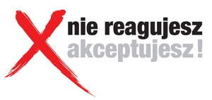 Znak czerwonego iksa i napis nie reagujesz akceptujesz!