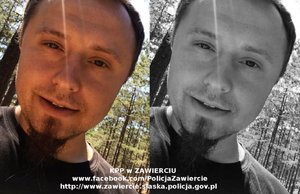 Na zdjęciu wizerunek poszukiwanego Henryka Gawrońskiego w wersji kolorowej, a także w odcieniach szarości.