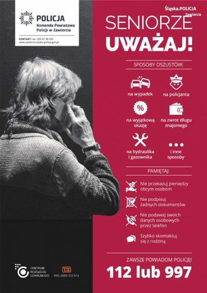 Plakat Seniorze! Uważaj!