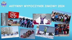 Plakat z napisem Aktywny wypoczynek zimowy 2024