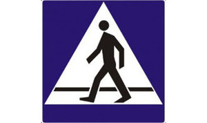 Grafika przedstawiająca znak drogowy - Przejście dla pieszych.