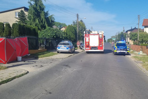 Na zdjęciu widoczne miejsce wypadku śmiertelnego z udziałem motocyklisty.