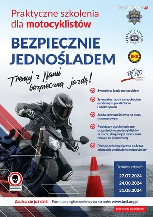 Plakat bezpiecznie jednośladem.