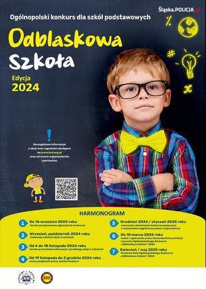 Plakat konkursu &quot;Odblaskowa szkoła&quot;.