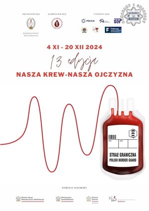 Plakat promujący 13 edycję akcji Nasza Krew - Nasza Ojczyzna.