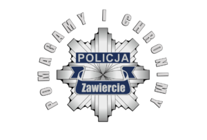 Logo - policyjna gwiazda oraz napis: Pomagamy i chronimy.