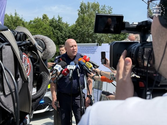 Na zdjęciu widoczny Zastępca Komendanta Wojewódzkiego Policji w Katowicach inspektor Jacek Stelmach.