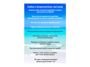 Zadbaj o bezpieczeństwo nad wodą.