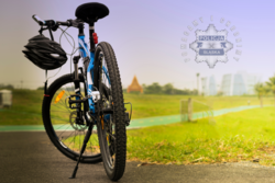 Na zdjęciu widoczny rower.