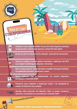 Wakacyjny cyberporadnik. Grafika: CBZC.