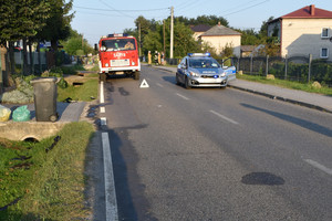 Na zdjęciu widoczne miejsce wypadku drogowego.