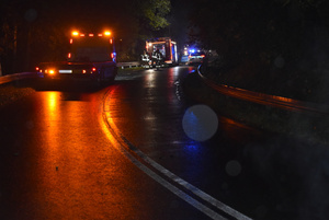 Na zdjęciu widoczne miejsce wypadku drogowego.