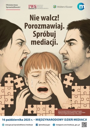 Plakat: Nie walcz! Porozmawiaj.Spróbuj mediacji.