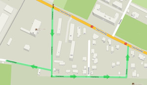 Na zdjęciu mapa przedstawiająca zmianę organizacji ruchu. Opis w tekście.