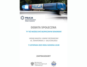 Plakat na temat debaty. Szczegółowe informacje zawarte w tekście.