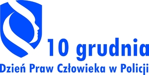 Grafika z napisem 10 grudnia dzień praw człowieka w Policji.