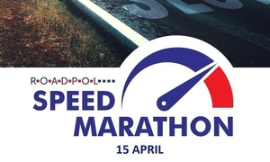 Grafika z napisem ROADPOL SPEED MARATON 15 april.