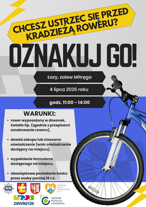 Plakat - znakowanie rowerów.